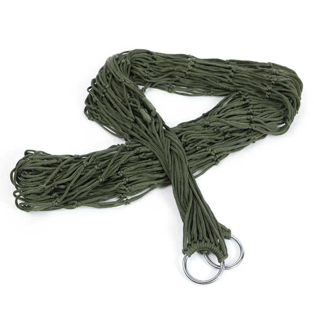 

Portable Nylon Mesh Hammock Outdoor Hiking Camping Survival Net Sleeping Bed Swing Hammock for Backpacking Camping Travel Beach