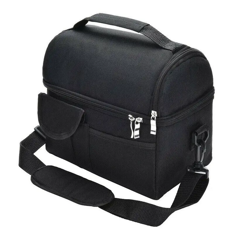 

New Insulated Lunch Bag Box Cooler for Men Women Heavy Duty Oxford Nylon-Black