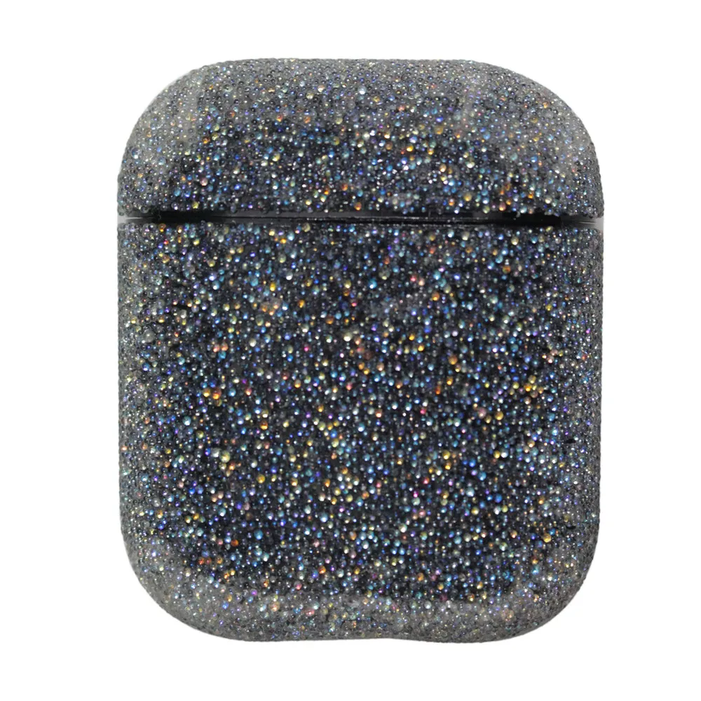 Black Роскошный чехол со стразами и блестками для Apple Airpods Модный Блестящий Футляр беспроводной Bluetooth чехол для наушников Coque - Цвет: Black