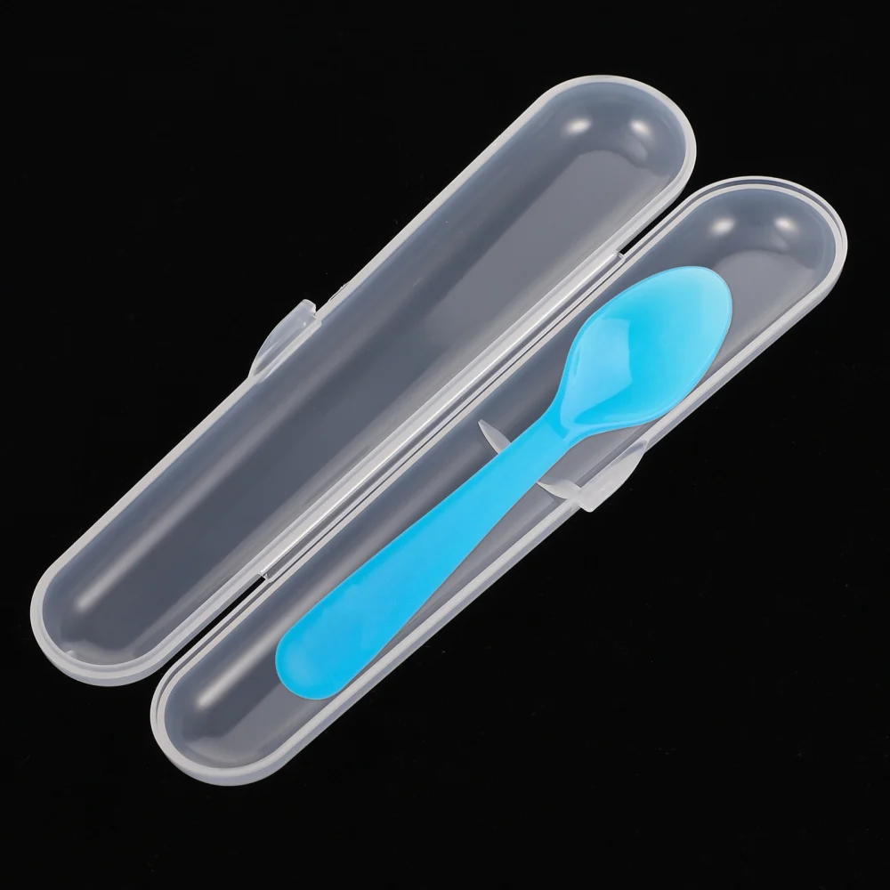 

6Pcs Baby Fork and Spoon Travel Case Infant Newborn Feeding Flatware Box