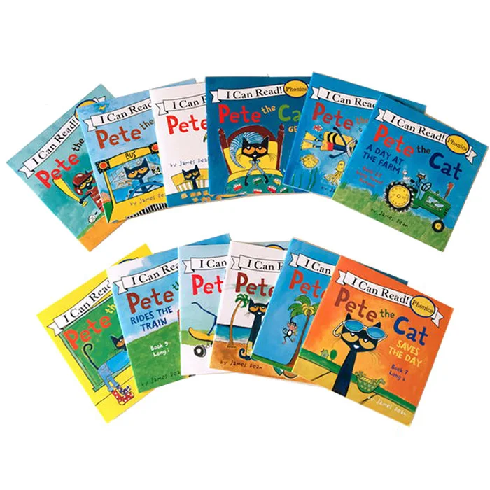 12 книг/набор детские книги с надписью Pete Cat 13 х13 см|Чтение| |