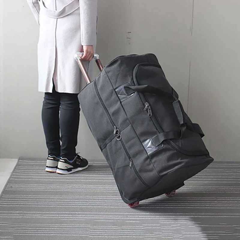 Super Large Capacity trolley travel bag International Study Abroad Long-distance luggage Lightweight Canvas Trolley Suitcase Bag