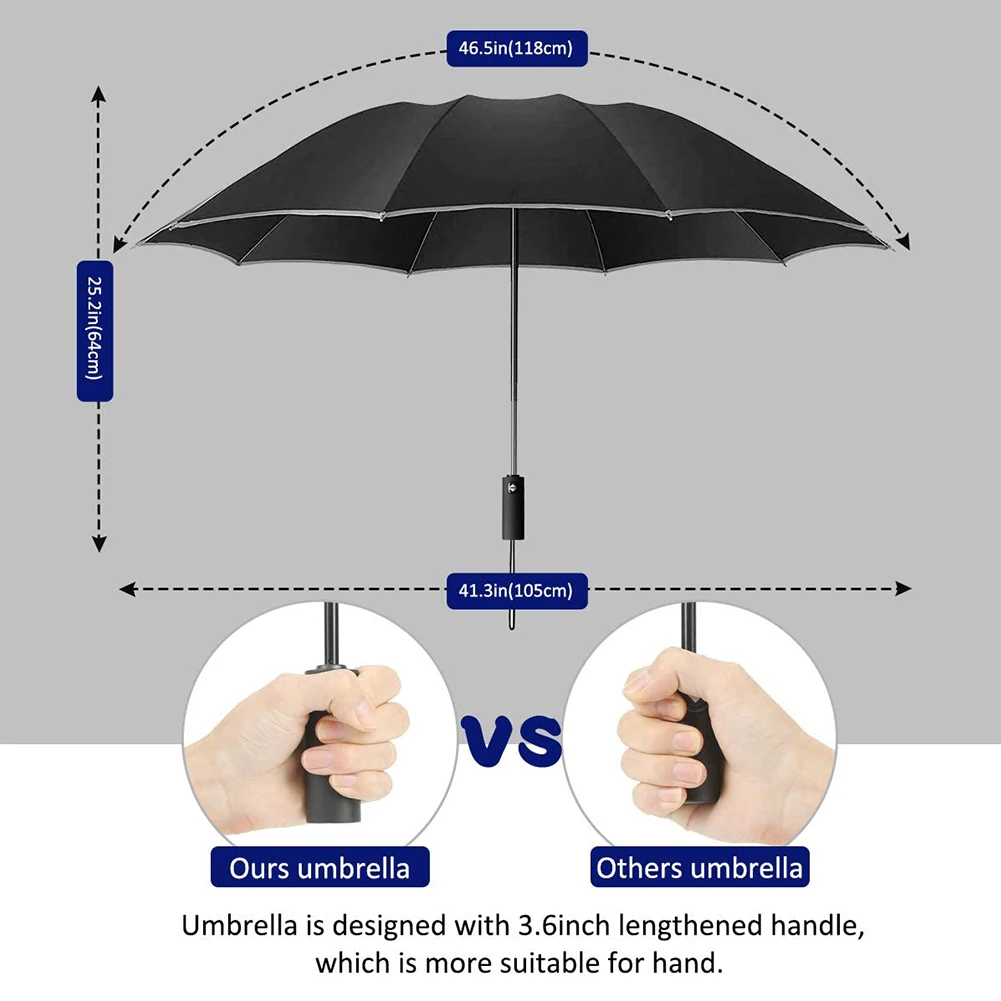 Ветрозащитный Автоматический складной перевернутый зонтик портативный заднего