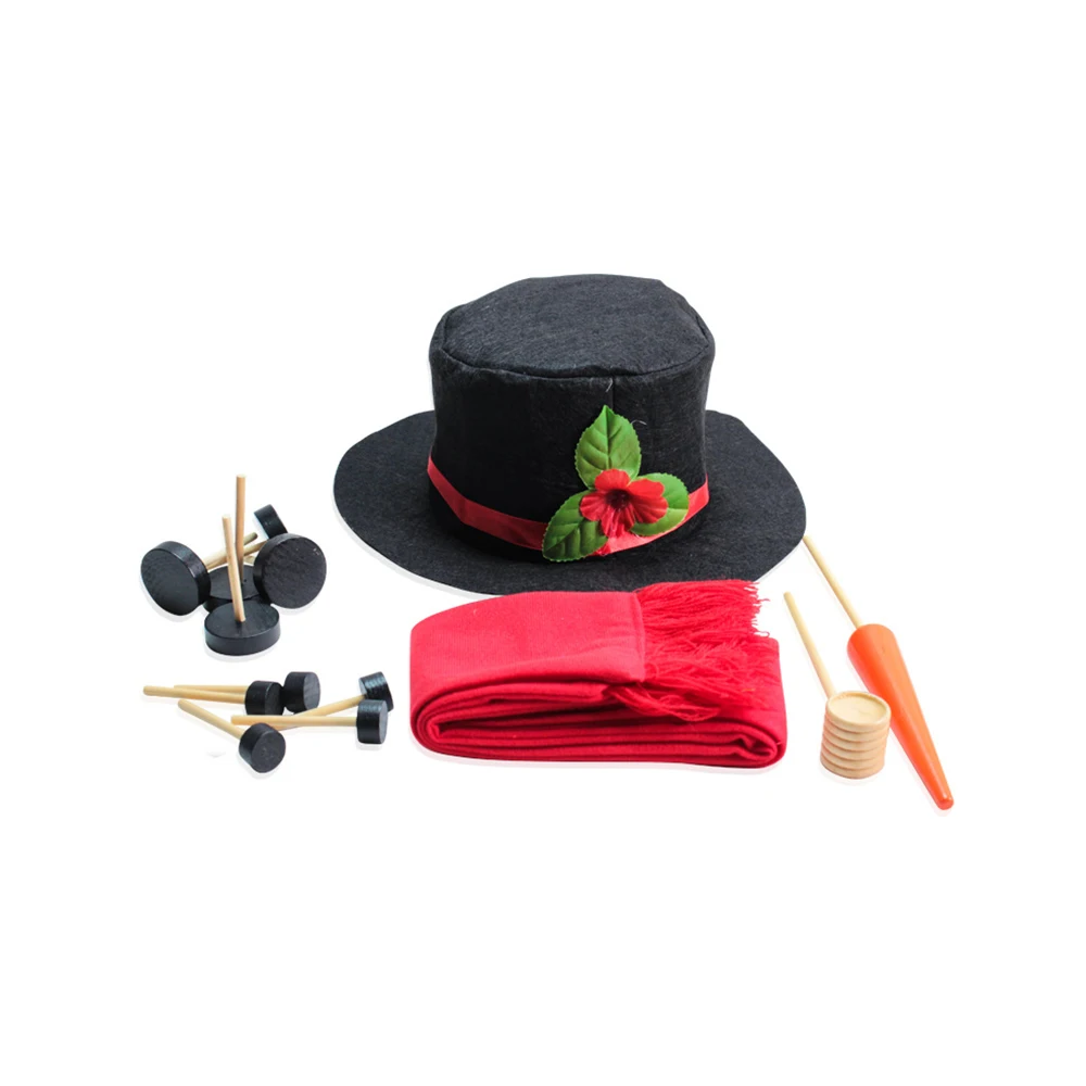 Рождественский деревянный семейный набор аксессуаров для одежды снеговик