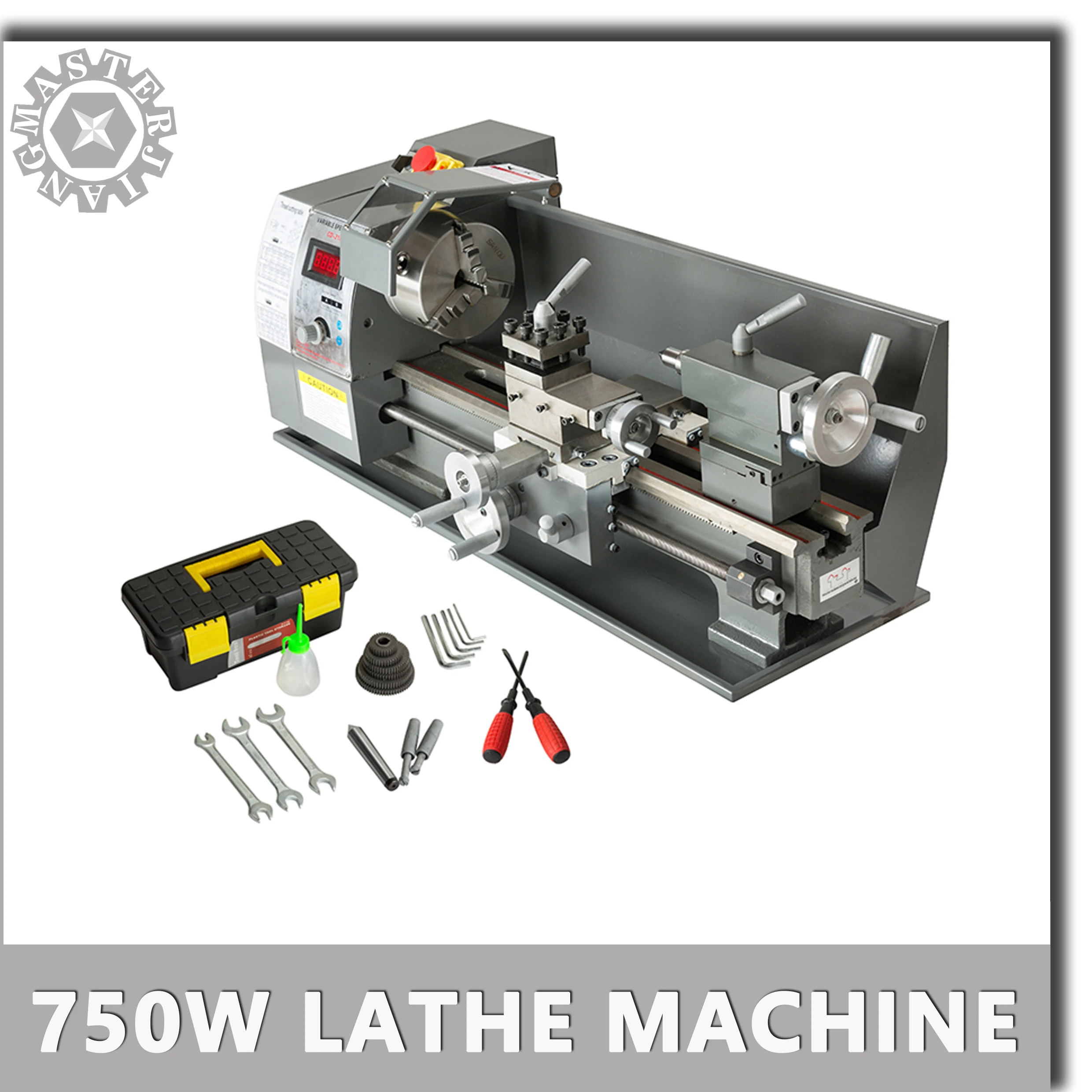 750 Вт мини металлический токарный станок с ЧПУ переменной скорости MT5 шпинделя