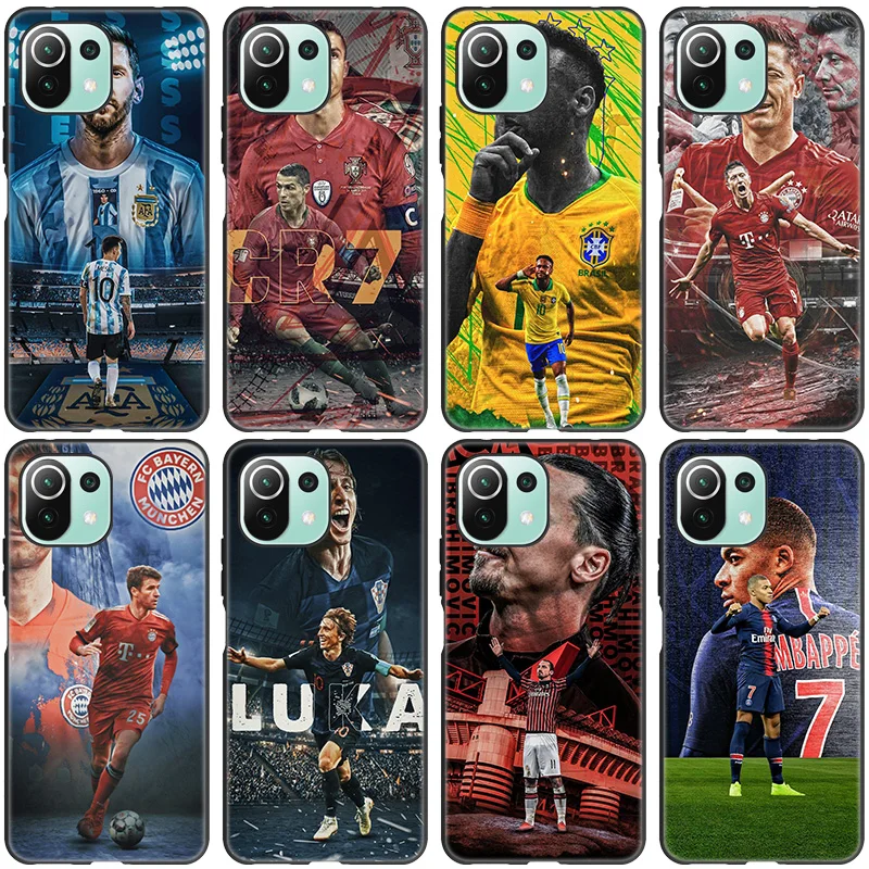 football star player phone case for xiaomi mi poco x3 nfc f3 gt m3 11i 11 ultra 10t pro a2 11 lite redmi k40 k20 7a black cover free global shipping