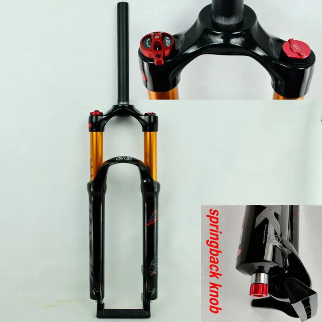 26HL gloss spring Велосипедная воздушная вилка 2" 27,5" 29 дюймов ER 1-1/" " MTB горный велосипед подвесная вилка воздушная устойчивость масло демпфирования линии блокировки для ov - Цвет: 26HL gloss spring