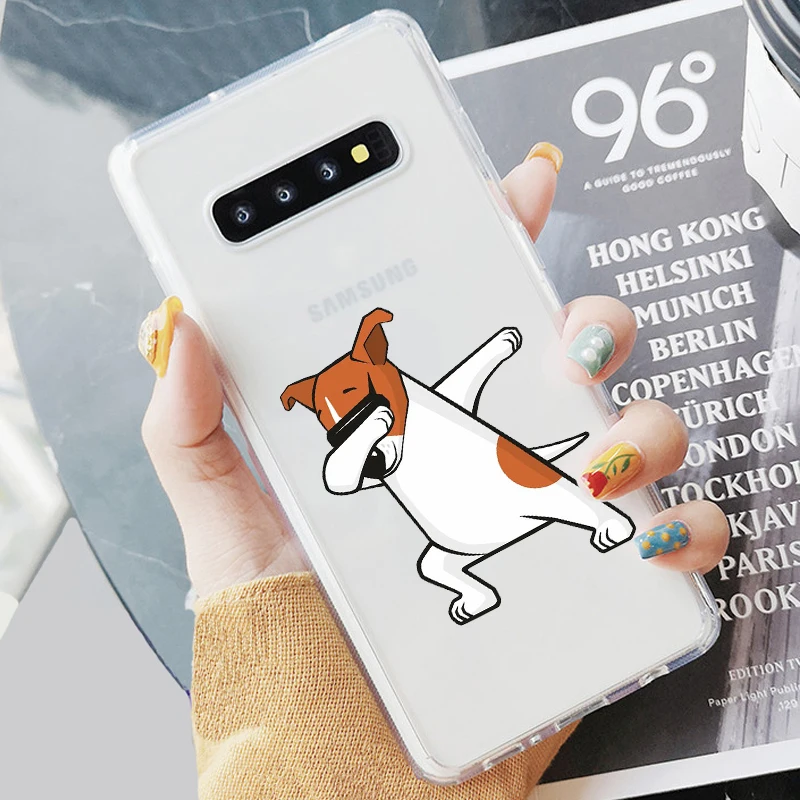 Puppy Pug Bunny Cat Princess French Bulldog Soft transparent phone Case For Samsung S6 S7 Edeg S8 S9 Plus S10 + S10E Lite A50 | Мобильные