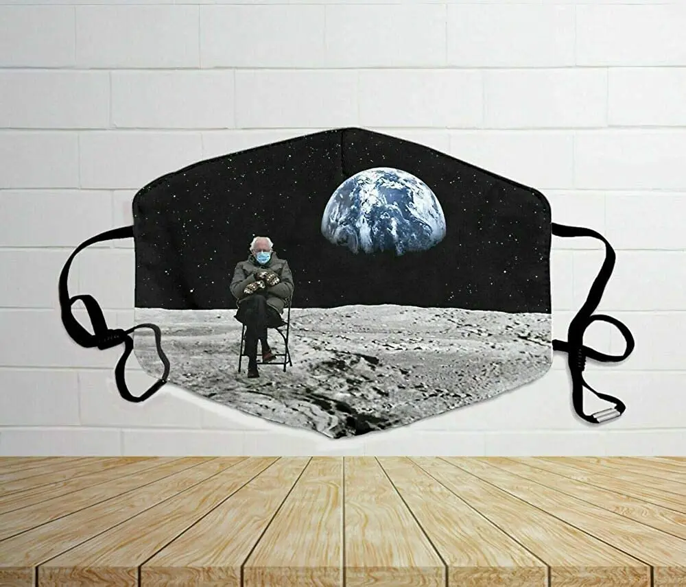 

Bernie Sanders Mittens Adult Cloth Face Mask White Unisex