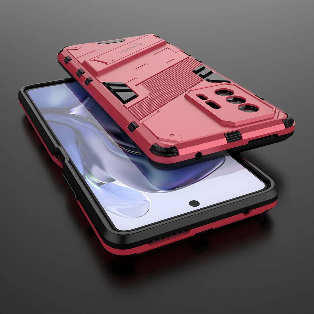 

Phone Case For Xiaomi Mi 11T Pro Fashion Shockproof Armor Rugged Anti Fall Protection Car Magnetic Invisible Bracket Back Cover