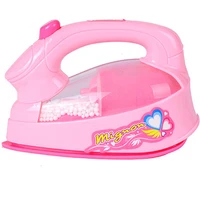 girl pretend play mini electric iron plastic pink safrty plastic light up simulation kids children baby girl home appliances toy