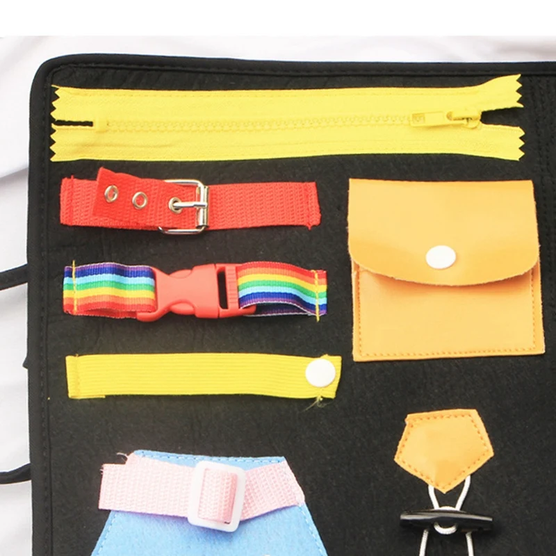 

Toddlers Busy Board Kids Toys Baby Busy Board Buckle Training Essential Educational Sensory Board Gift