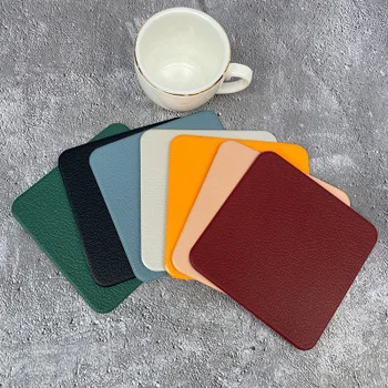 

Leather Placemat Household Products Rectangular Heat Insulation Table Mat Restaurant Hotel Western Food Mat Waterproof Plate Mat