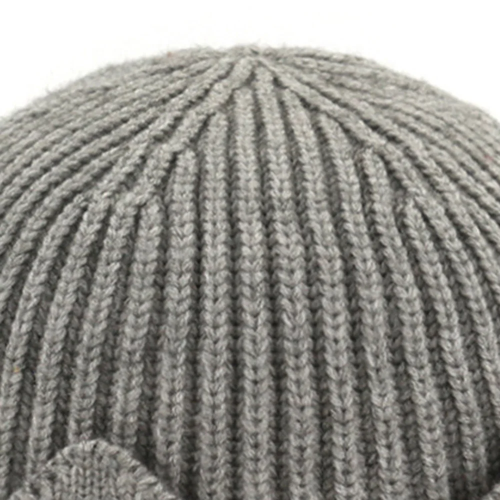 

Women Winter Warm Beanie Hat Crown Knitted Cap For Man Button Hats Slouchy Skullies Beanies Solid Color Caps Fashion Hats XL122