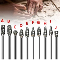 carbide burr set 10pcs tungsten carbide rotary files bits for die grinder metal wood carving polishing drilling aug889