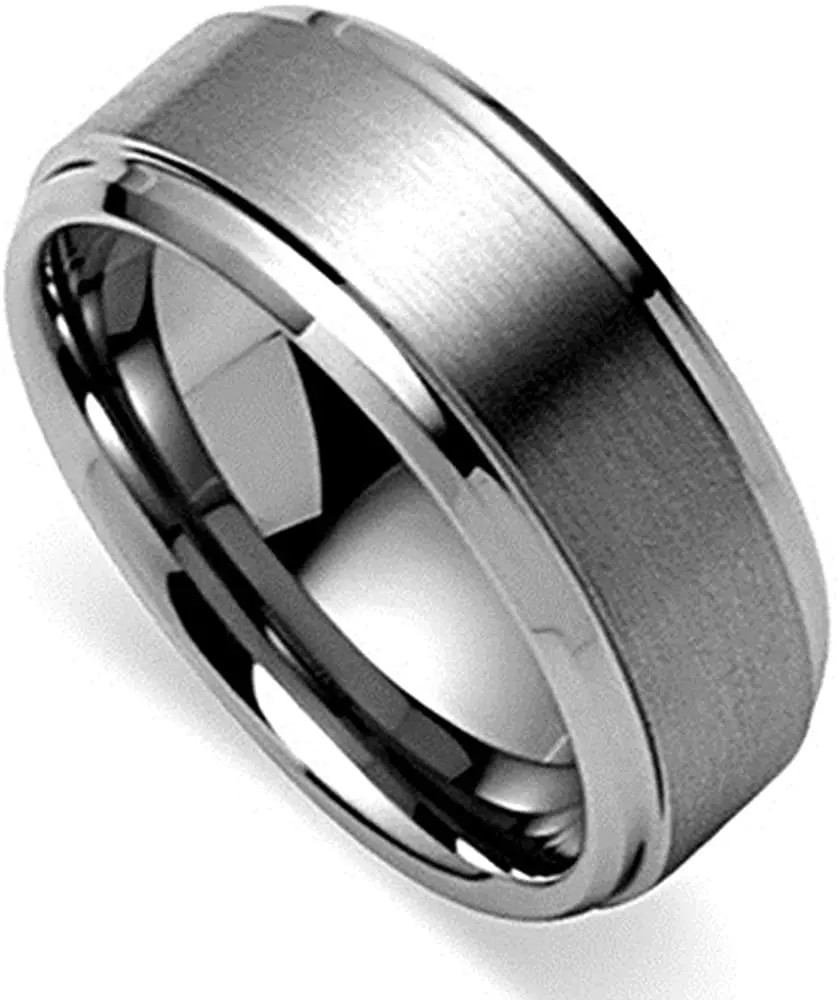

Stainless Steel Spinner Ring for Men Brushed Center 8MM Black Men's Ring for Anniversary Gift
