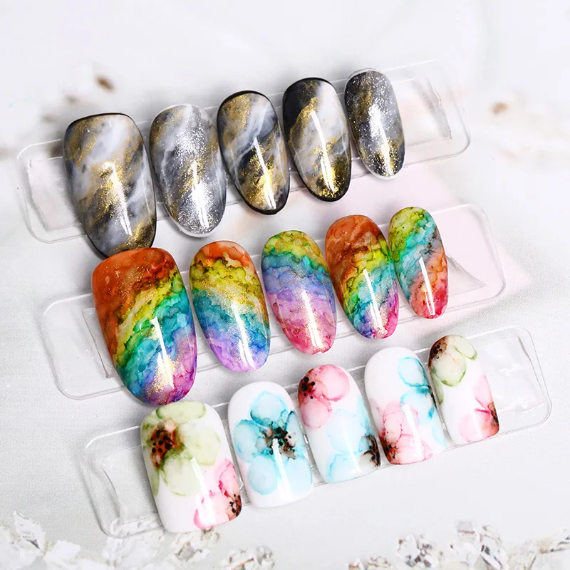 Лак для ногтей NICOLE DIARY с акварельными чернилами блестящий УФ-гель эффект дыма