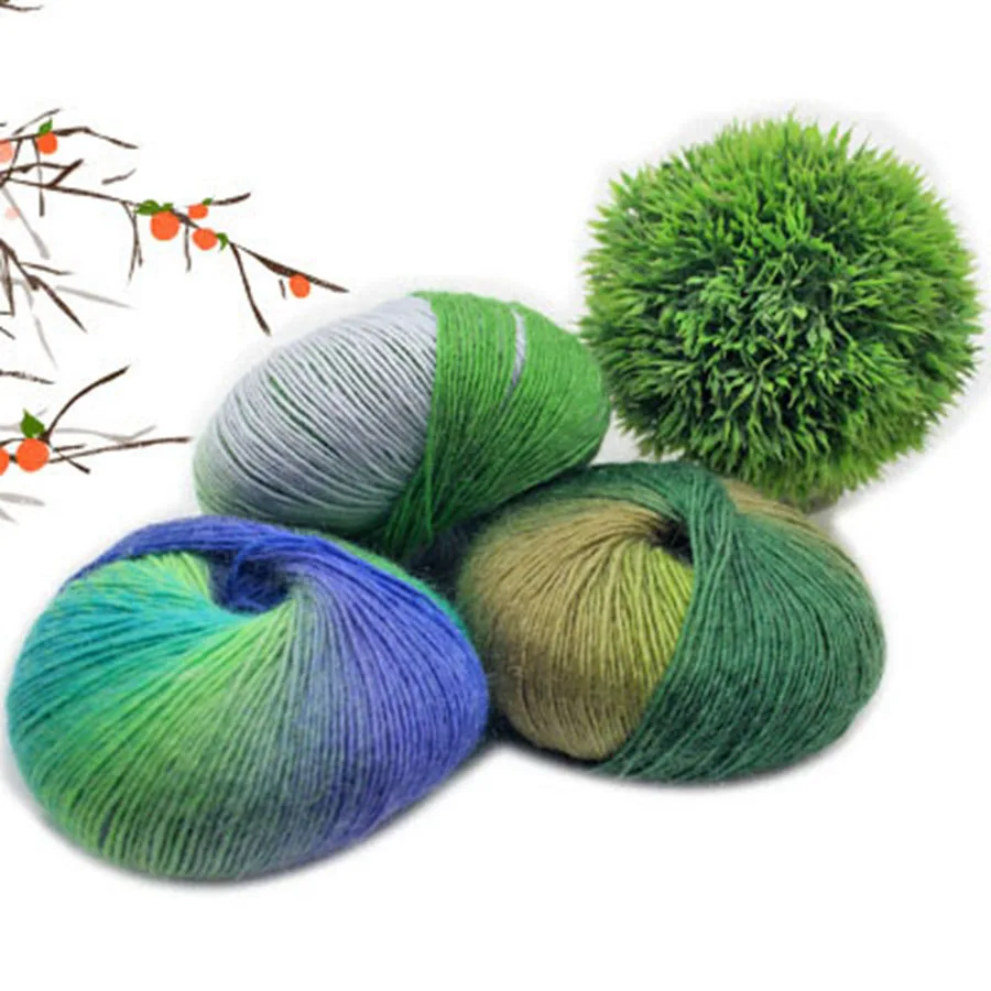 50 г шерстяная хлопчатобумажная пряжа для вязания крючком ручная трикотажная