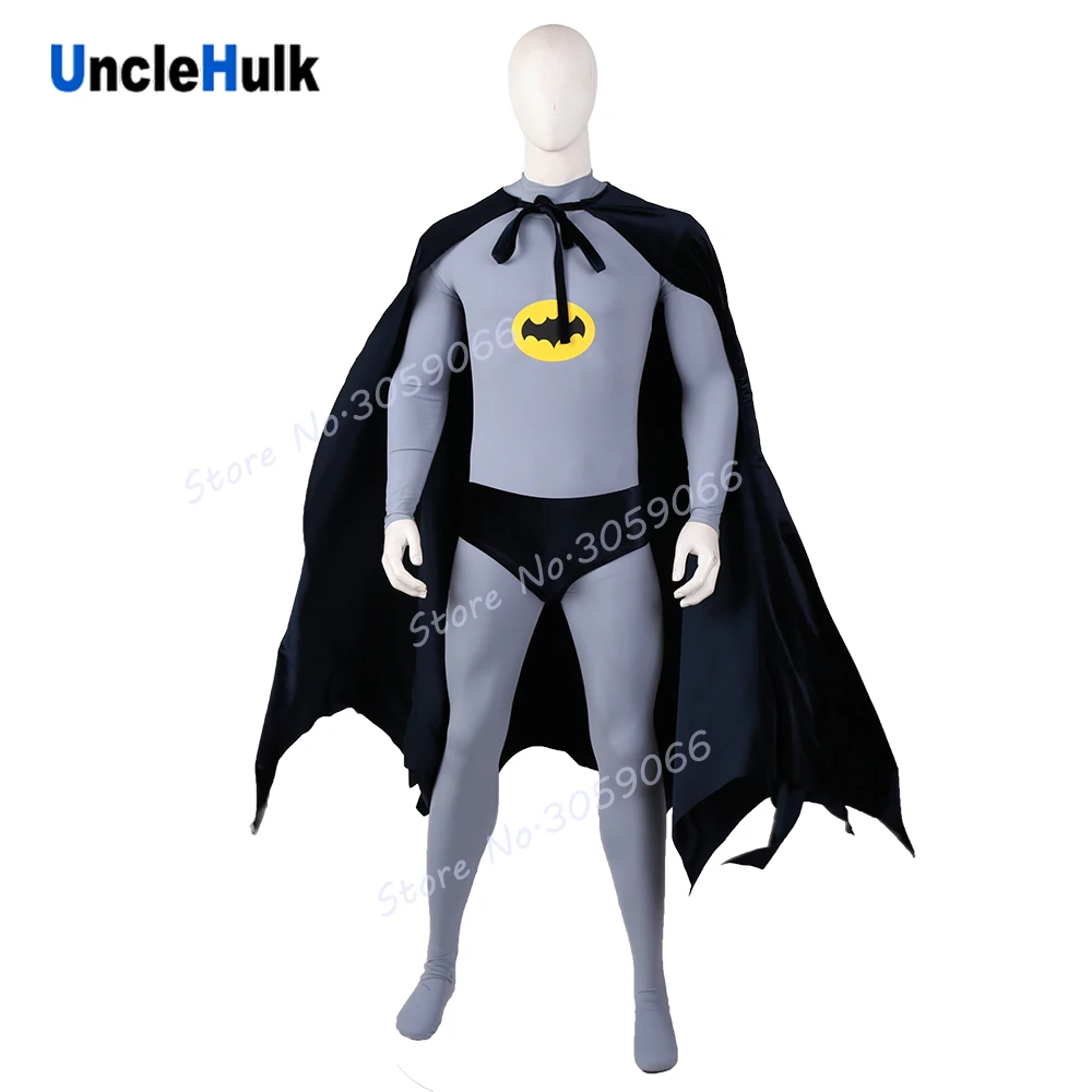 Костюм для косплея Bat 1966 серый костюм-боди трусы и плащ | UncleHulk Тематическая одежда