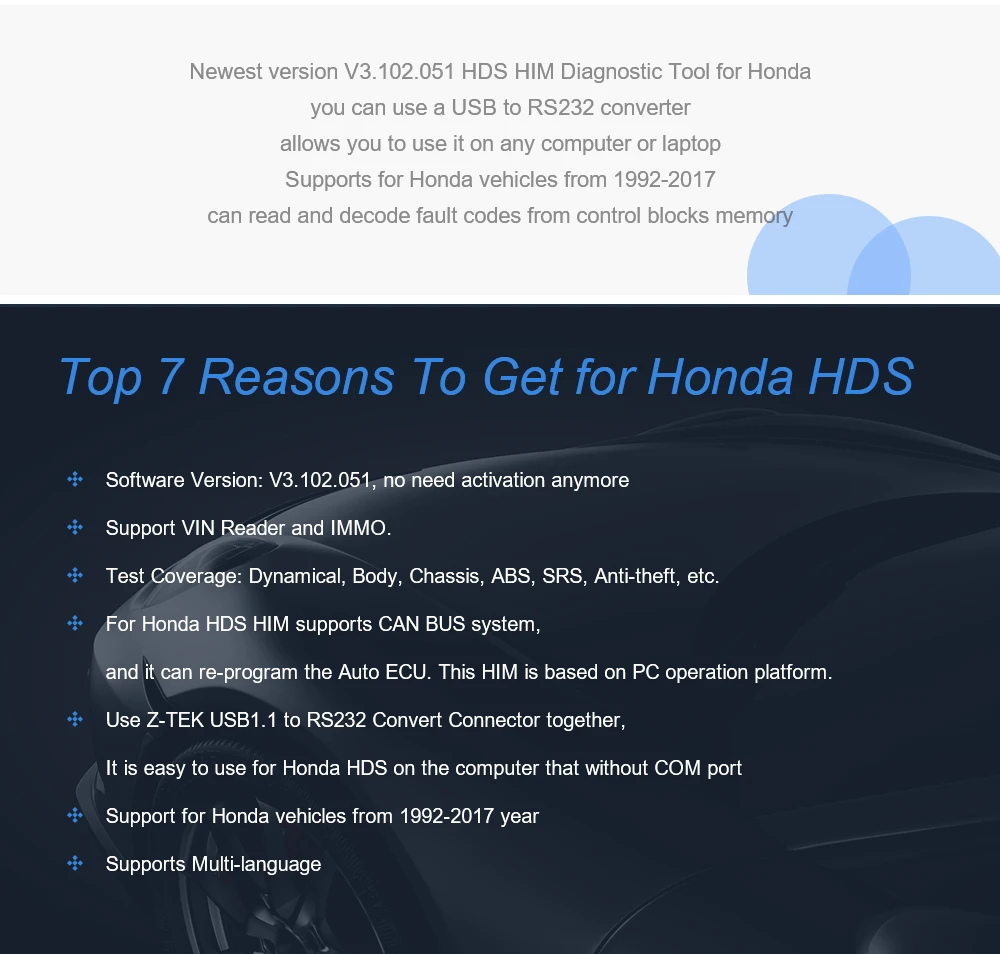 Диагностический инструмент для Honda HDS диагностический инструмент с двойной доской поддерживает CAN автобусную систему