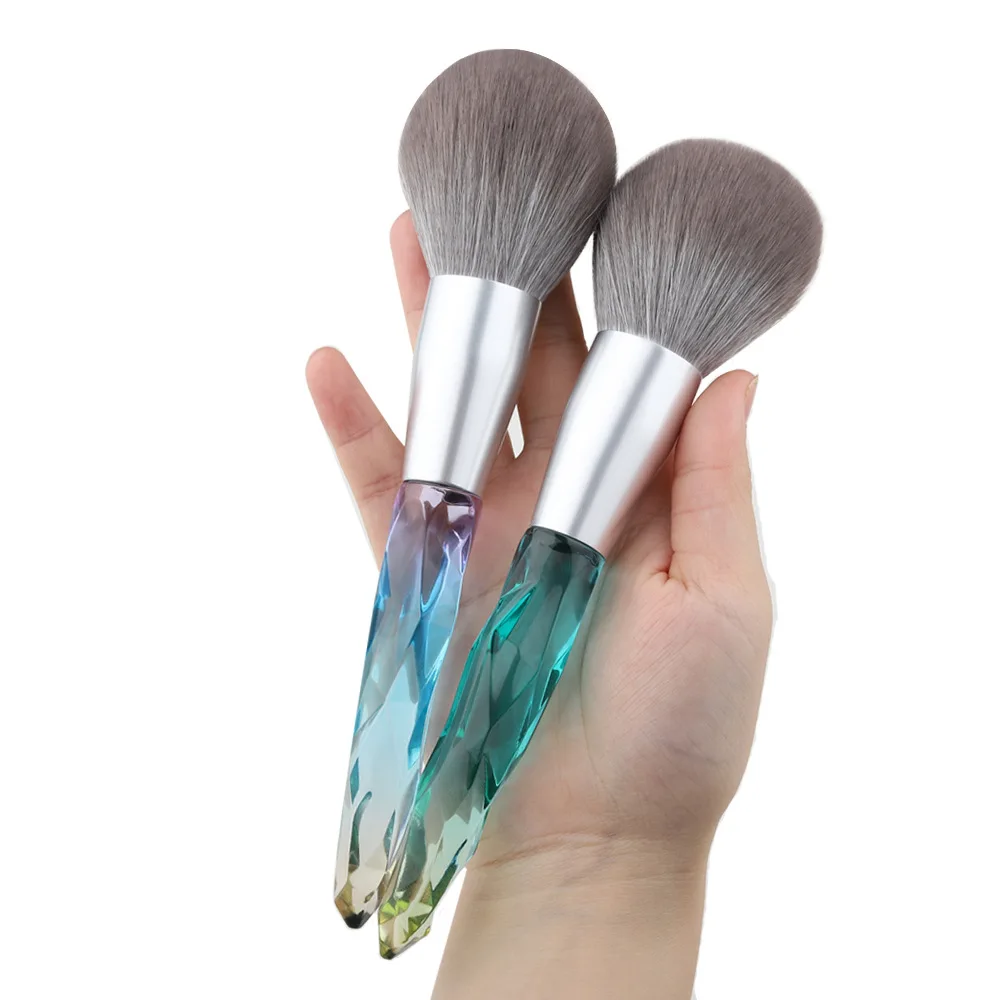 

1 шт. кисти для макияжа в виде румян для пушистых мягких волокон с кристальной ручкой для нанесения основы, контура, растушевки, наборы кисте...