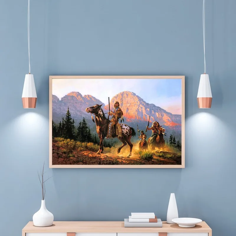 Картина на холсте в виде индийского рыцаря ценит высокие устремления принты и