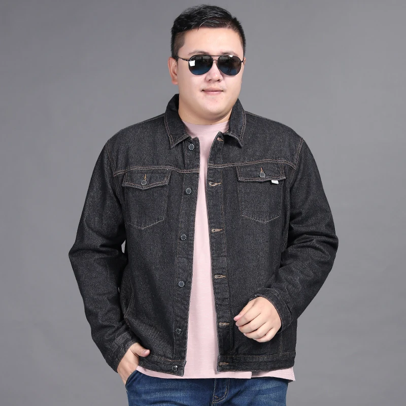 

2020 new classic denim jacket men brand clothing cotton casual men jean jacket dark blue solid coat male plus size 8XL 7XL 6XL