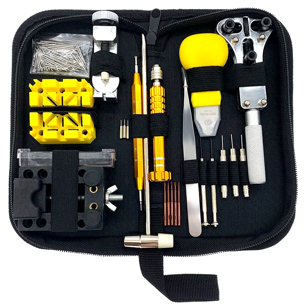 Kit de herramientas de reparación de relojes, Kit de herramientas profesionales de reparación de relojes, removedor de Pin de enlace de reloj, bolsa, gereedschap, 148 unids/set
