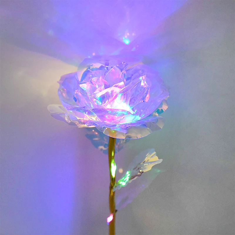 Искусственная сказочная Роза цветок со светодиодной подсветкой Галактическая