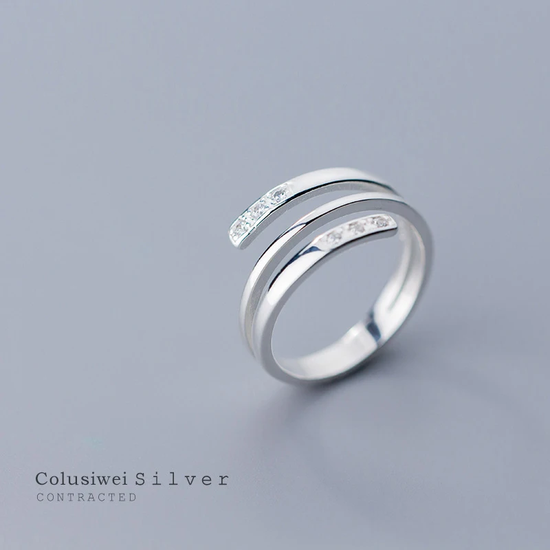 COLUSIWEI модное серебряное кольцо Сияющий прозрачный CZ Кольцо для женщин 925