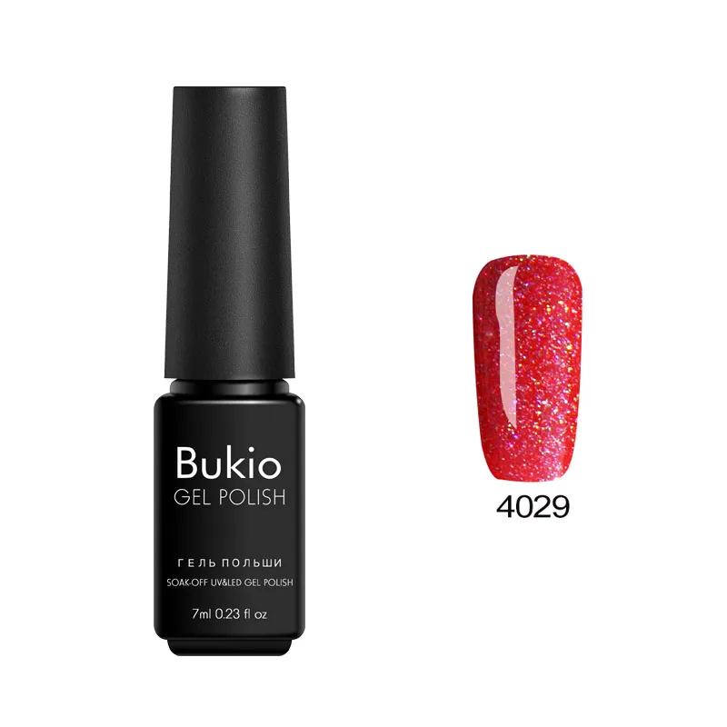 Блестящий неоновый лак для ногтей Bukio Salon экологичный эмалированный гель серии