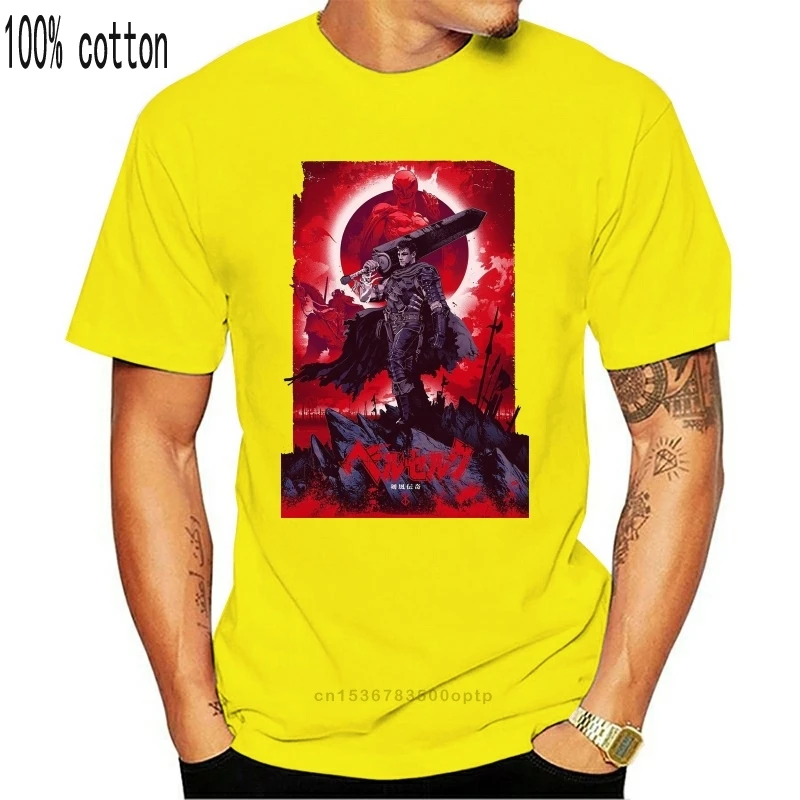 Красный Eclipse Берсерк Аниме Мужская модная футболка хлопковые футболки с коротким