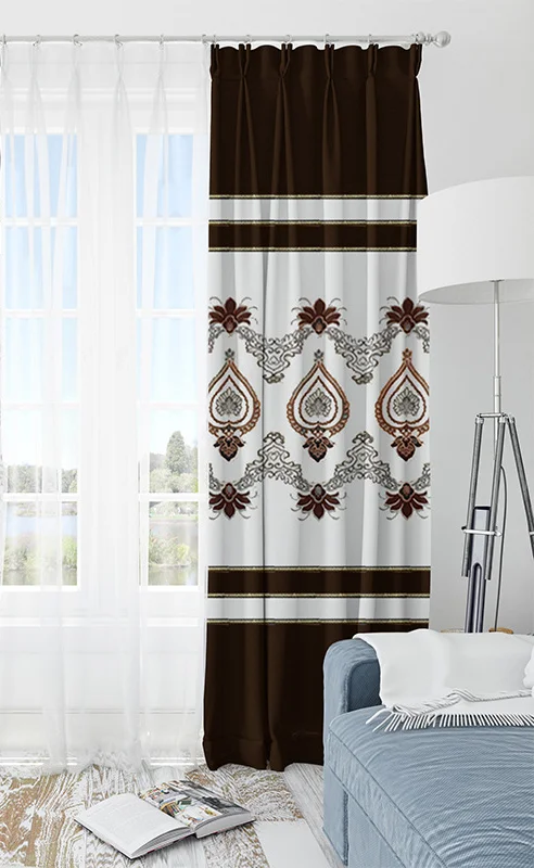

Curtain for living dining room bedroom Included Window Royal luxury high-end polyester embroidery, high shading Western style