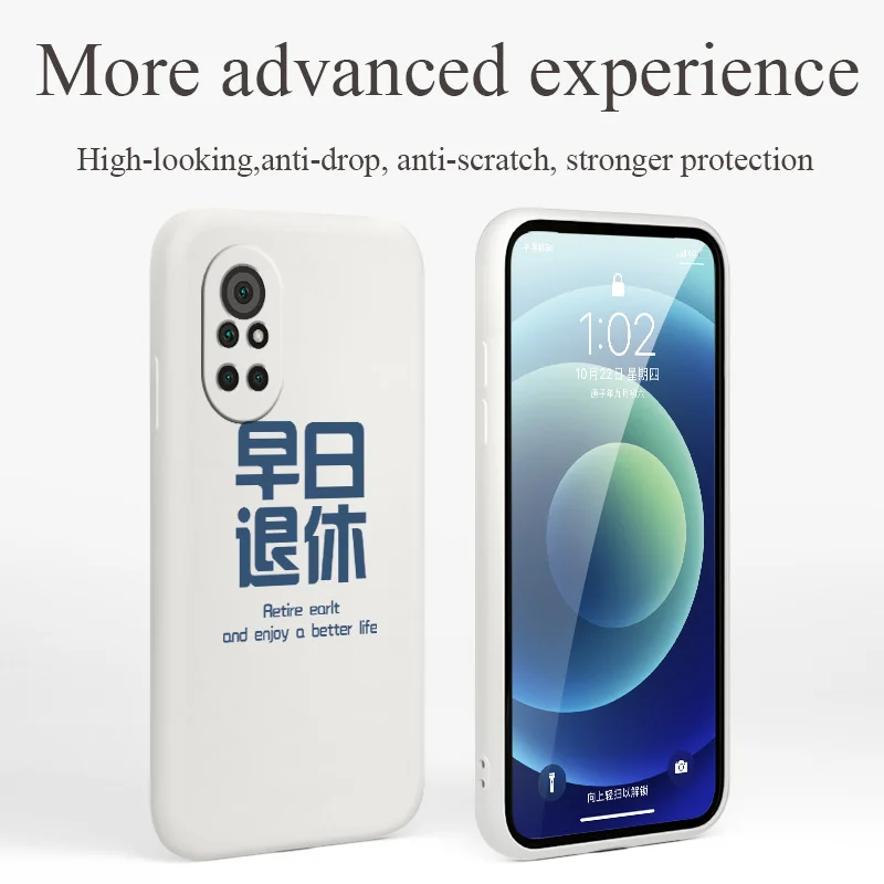 

happy Life Phone Case For Huawei Nova8 8Pro 8SE Nova 7 7Pro 7SE 6 6se 5 5Pro 5Z 5I 5Ipro 5T 4 4E Liquid Silicone Cover