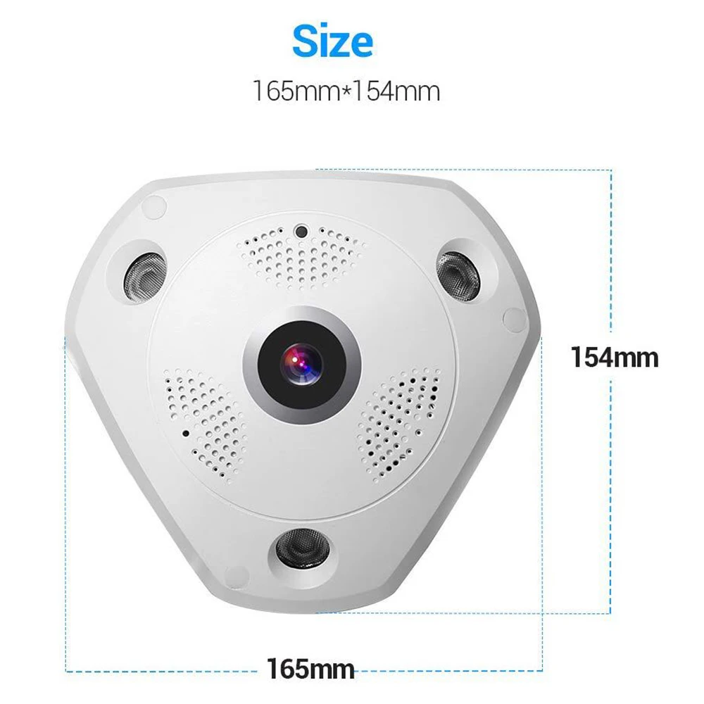 FREDI 3.0MP VR Беспроводная камера WiFi 360 градусов панорамная рыбий глаз CCTV ночное