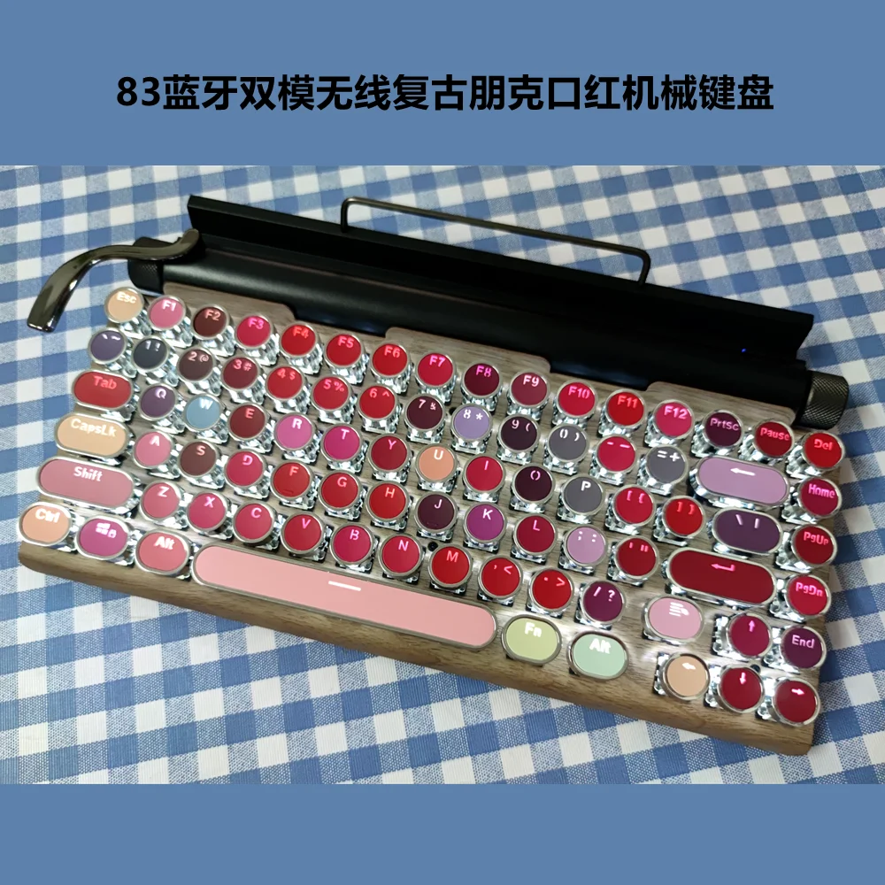 Retro typewriter mechanical keyboard Punk keycap phone tablet MAC Bluetooth mechanical keyboard for phone PC gamer