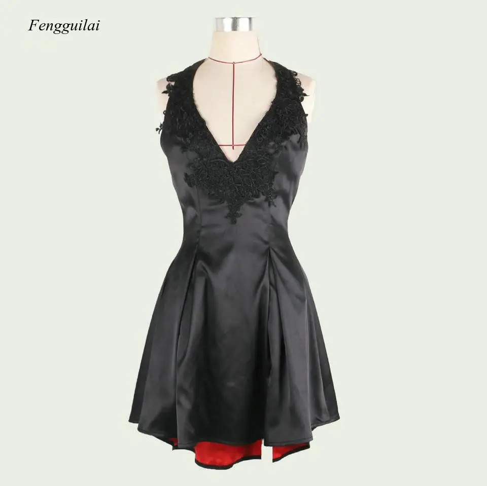 

Black Mint 2020 New Short Club Halter-Neck Satin Zipper Above Knee Length for Women Dress