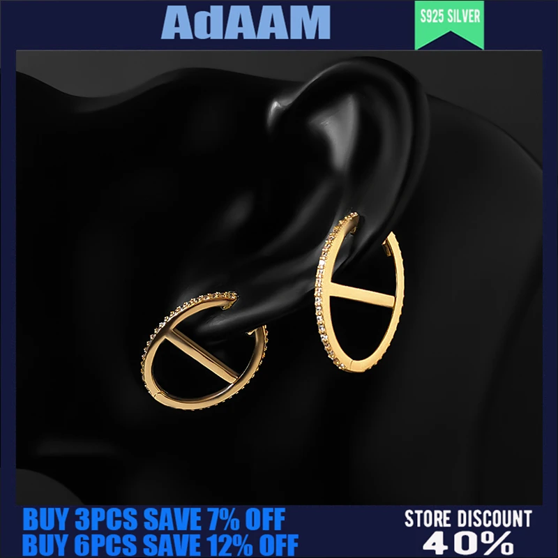 

S925 Sterling Silver Summer New Golden Yellow Sailor Ring Buckle Earrings Female Fashion Personality Pig Nose Hollow Earrings