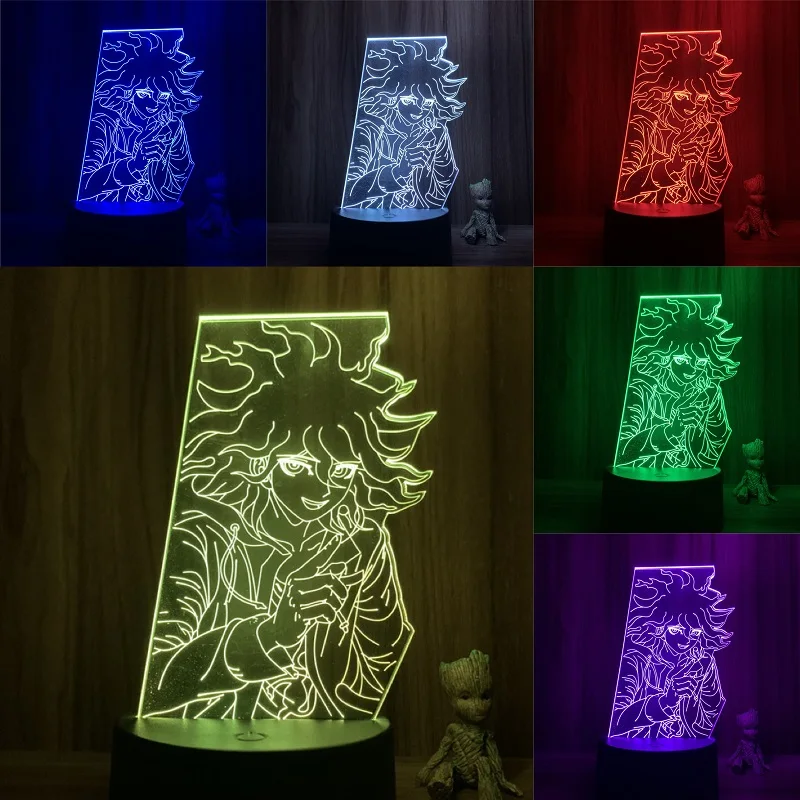 Аниме Nagito Komaeda Smile Danganronpa V3 экшн-фигурка 7 цветов Сенсорная лампа с оптической