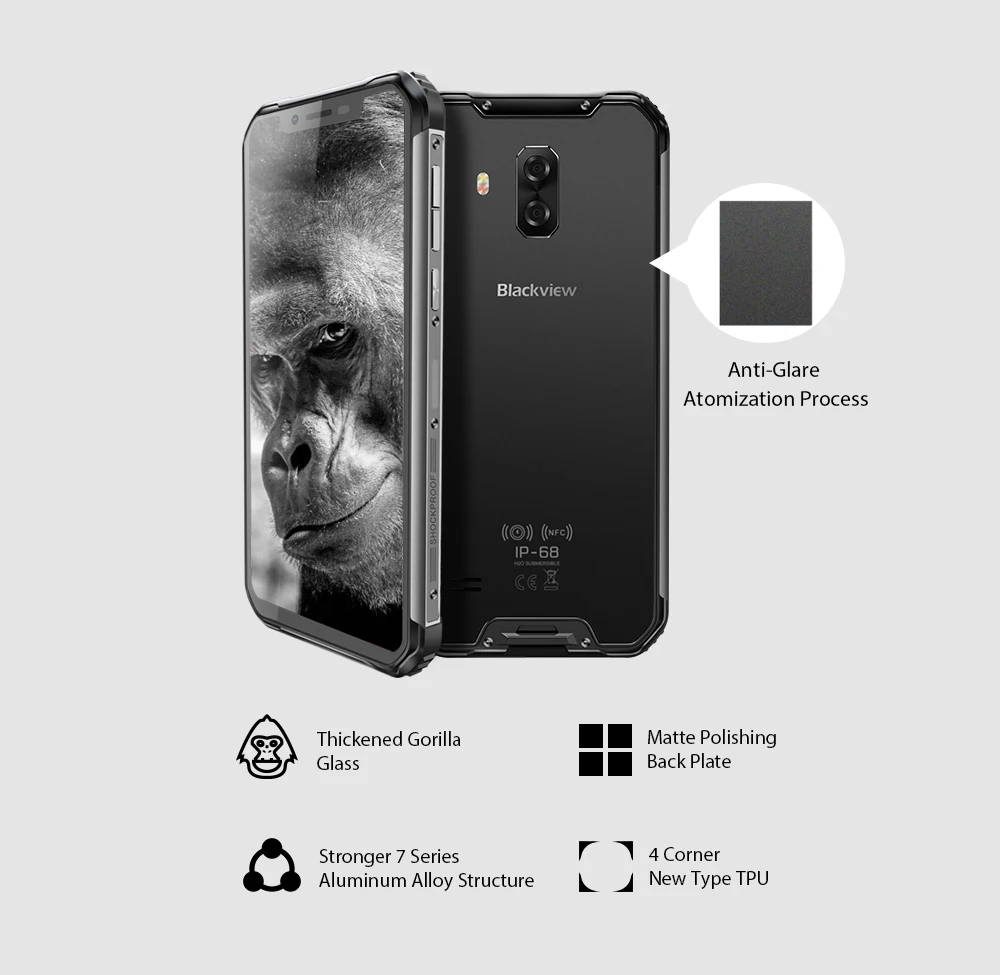 Blackview BV9600 IP68 IP69K прочный водонепроницаемый Helio P70 Global 4G телефон 6,2" Android 9,0 смартфон 4 Гб 64 Гб MT6771T 5580 мАч