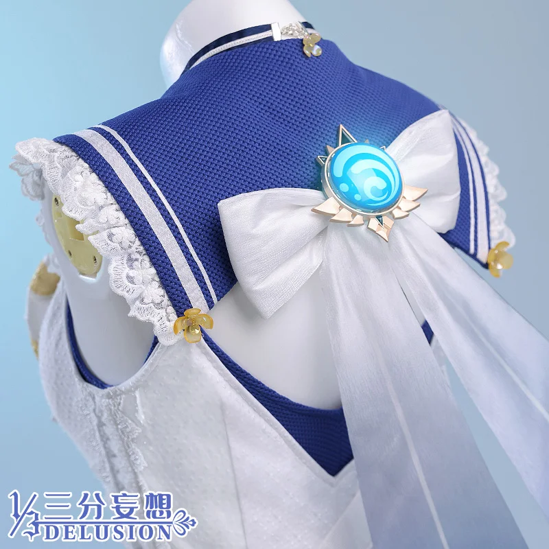 Аниме! Genshin Impact Barbara Shining Concerto купальник милое платье униформа косплей костюм