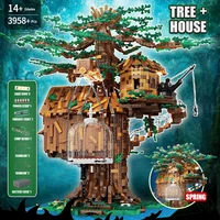 mould king building blocks moc the tree house model with led lights assemble bricks kids educational toys christmas gifts