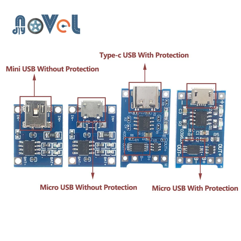 Type-c/Micro/Mini USB 5V 1A 18650 TP4056 модуль зарядного устройства литиевой батареи зарядная