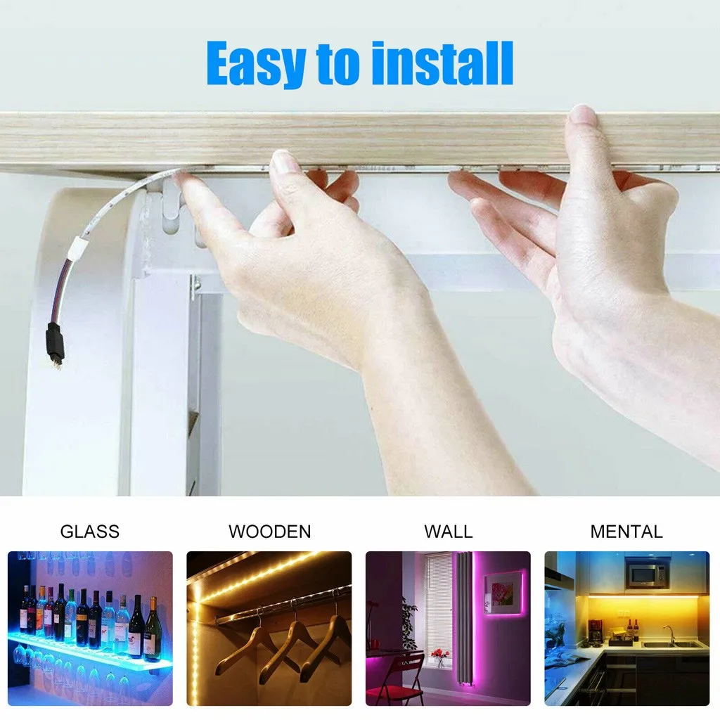 

Led Strip Light Flexible Lamp 1m 2m 3m 4m 5m Tape Diode Smd 2835 Dc5v Desk Screen Tv Background Lighting Usb Cable 3 Key Control