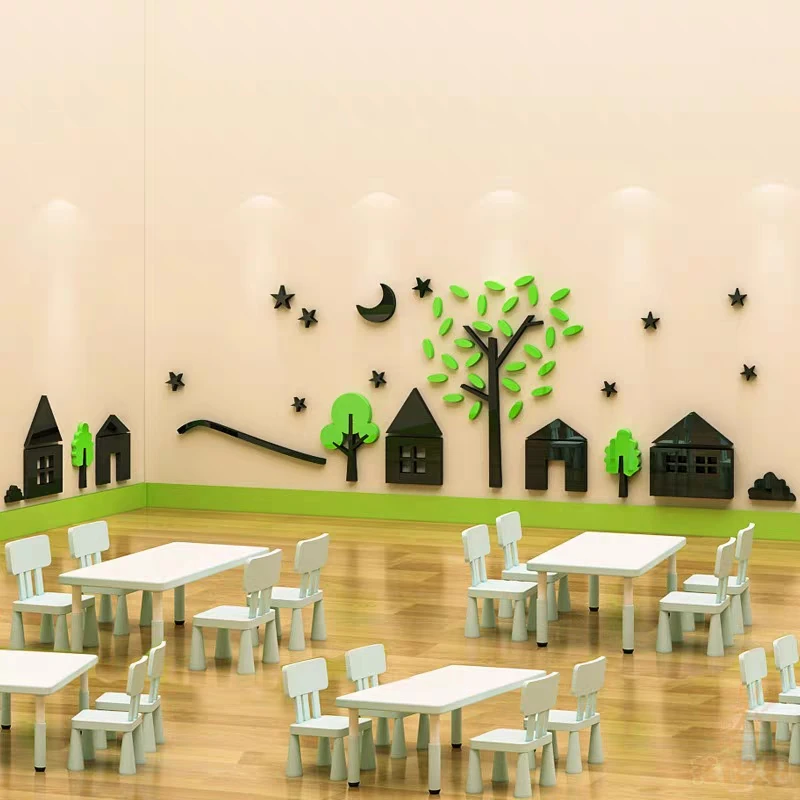 Зеркальные настенные наклейки на стену с кристаллом для маленького дома фон