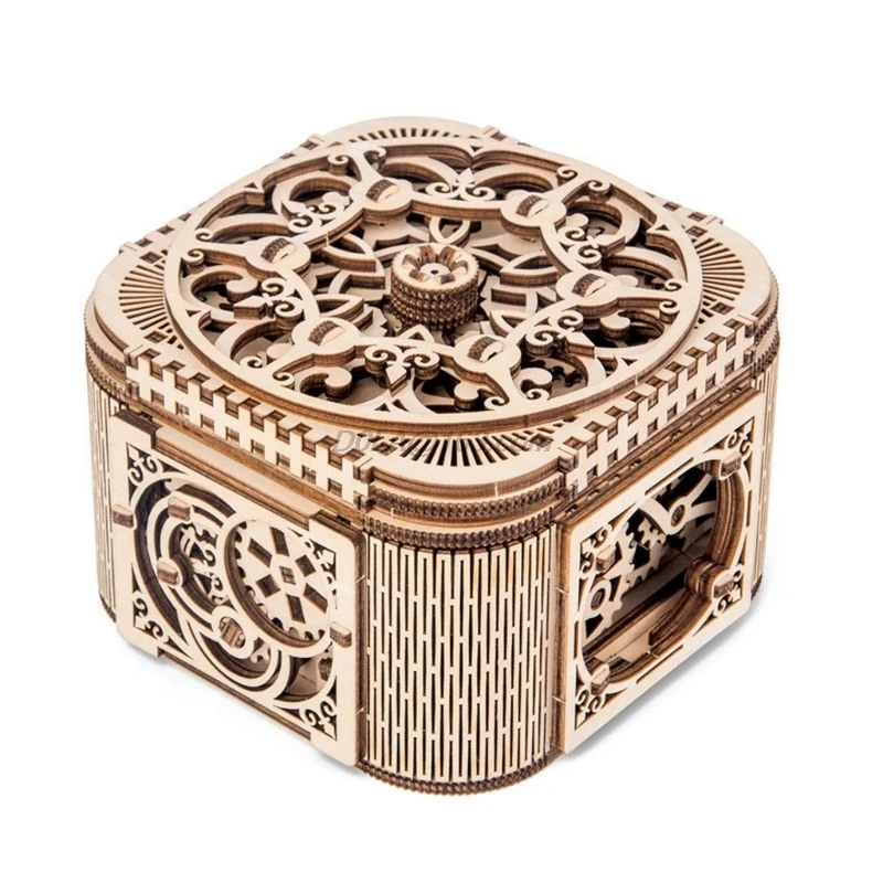 

DIY 3D Wooden Mechanical Puzzle Jewelry Box Model Building Kits Adult Children Gift Toys