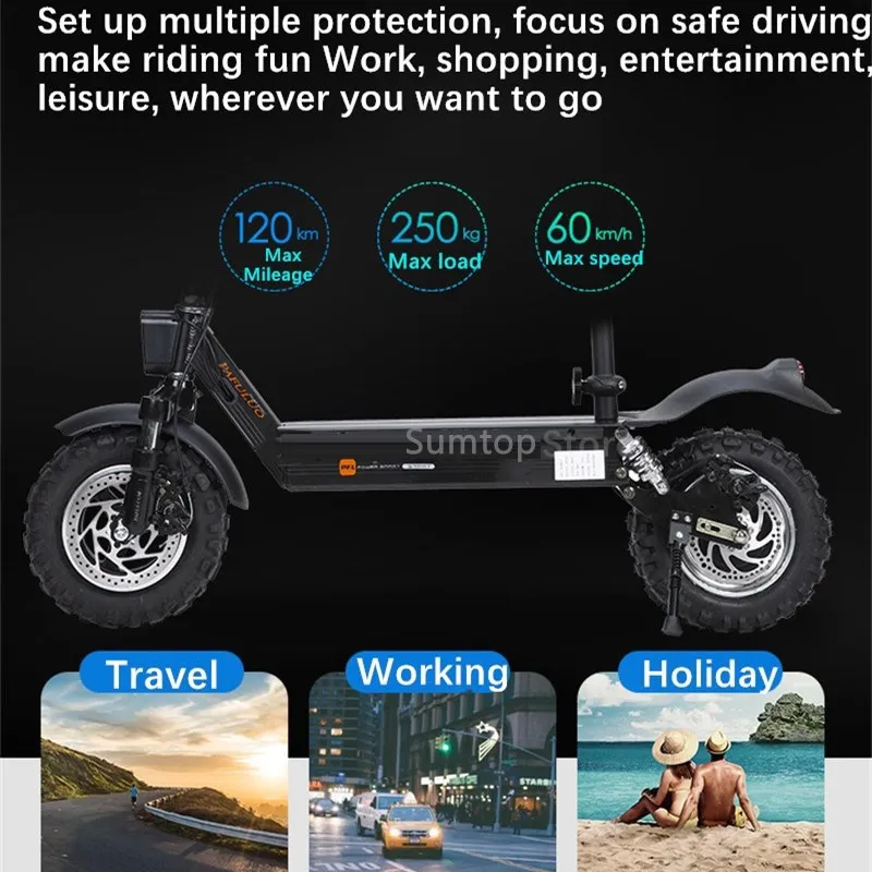 ЕС наличии Pfuluo X 11 Kickscooter Smart Электрический скутер 48V 1000W мотор 50 км/ч &quotбескамерной