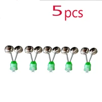 5pcslot bite alarms fishing rod bells fishing accessory rod clamp tip clip bells ring green abs outdoor metal