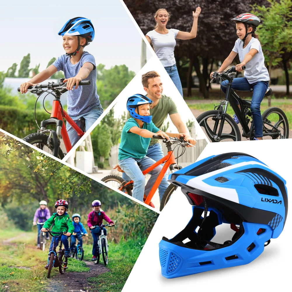

Lixada Kids Full Face Bike Helmet Detachable Breathable Ultralight Safety Helmet for Bicycle Skateboard Scooter Roller Skating