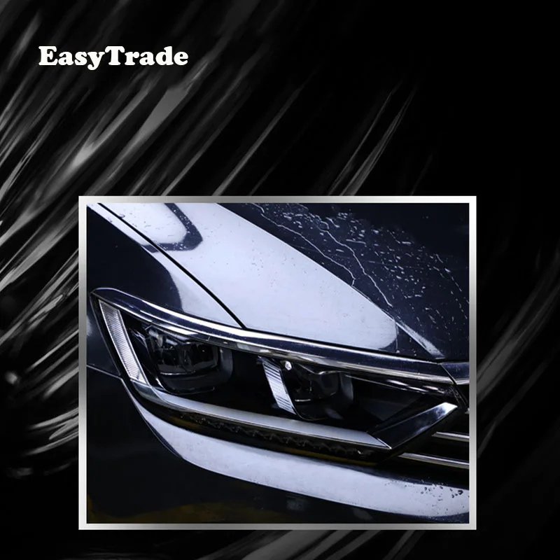Для Volkswagen VW Passat B8 2017 2018 2019 2020 ТПУ черная пленка для фар автомобиля защитная против